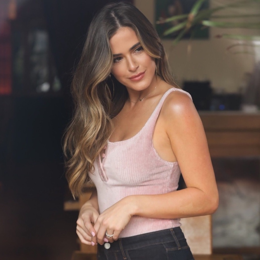 Women's Pink Ribbed Tank Top